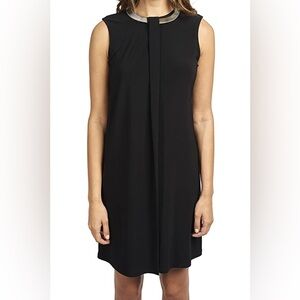 Joseph Ribkoff Black Cocktail Shift Dress Choker collar Style 173012 Size 14